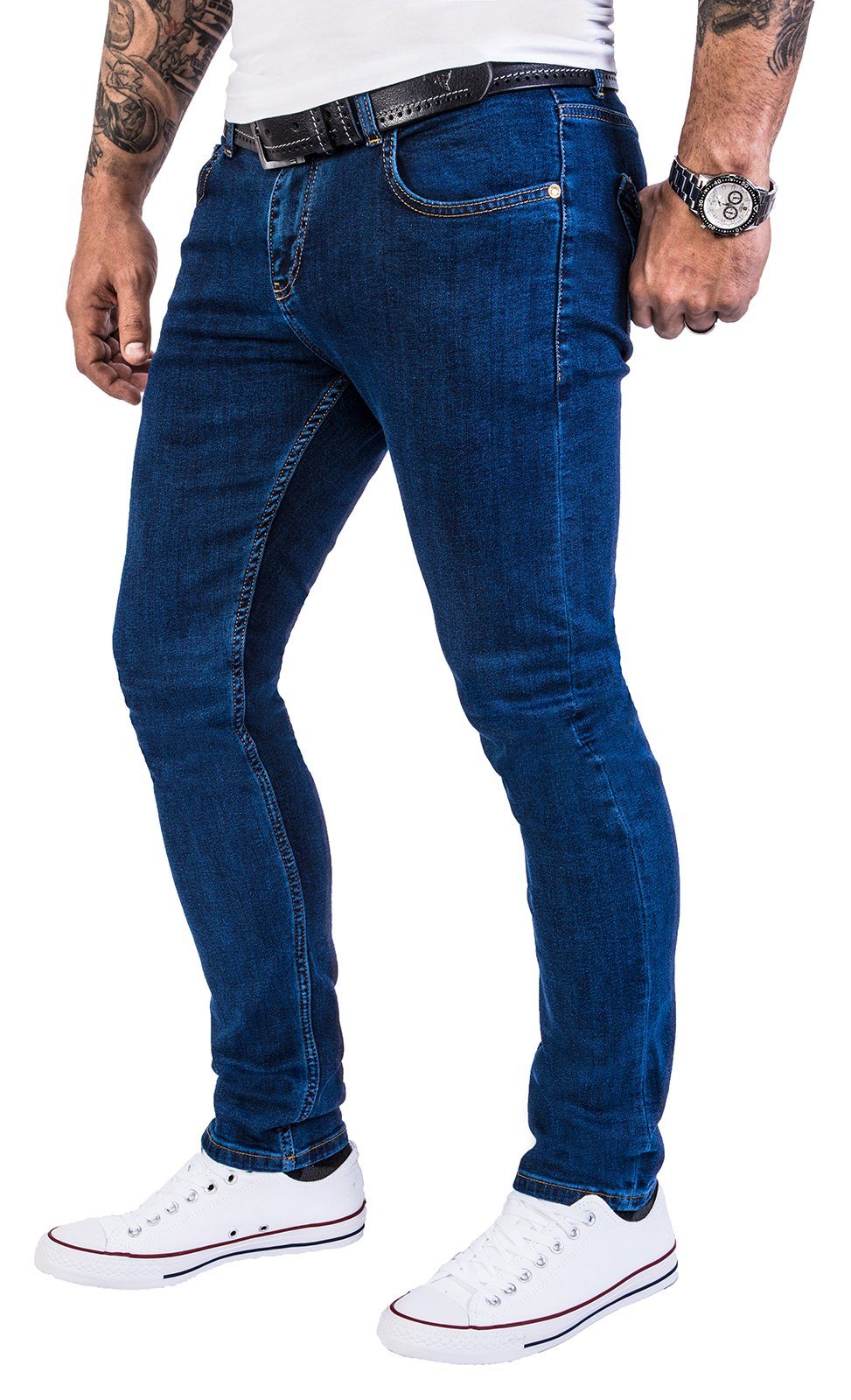 Rock Creek Slim-fit-Jeans Herren Jeans Stonewashed Blau RC-2139 günstig online kaufen