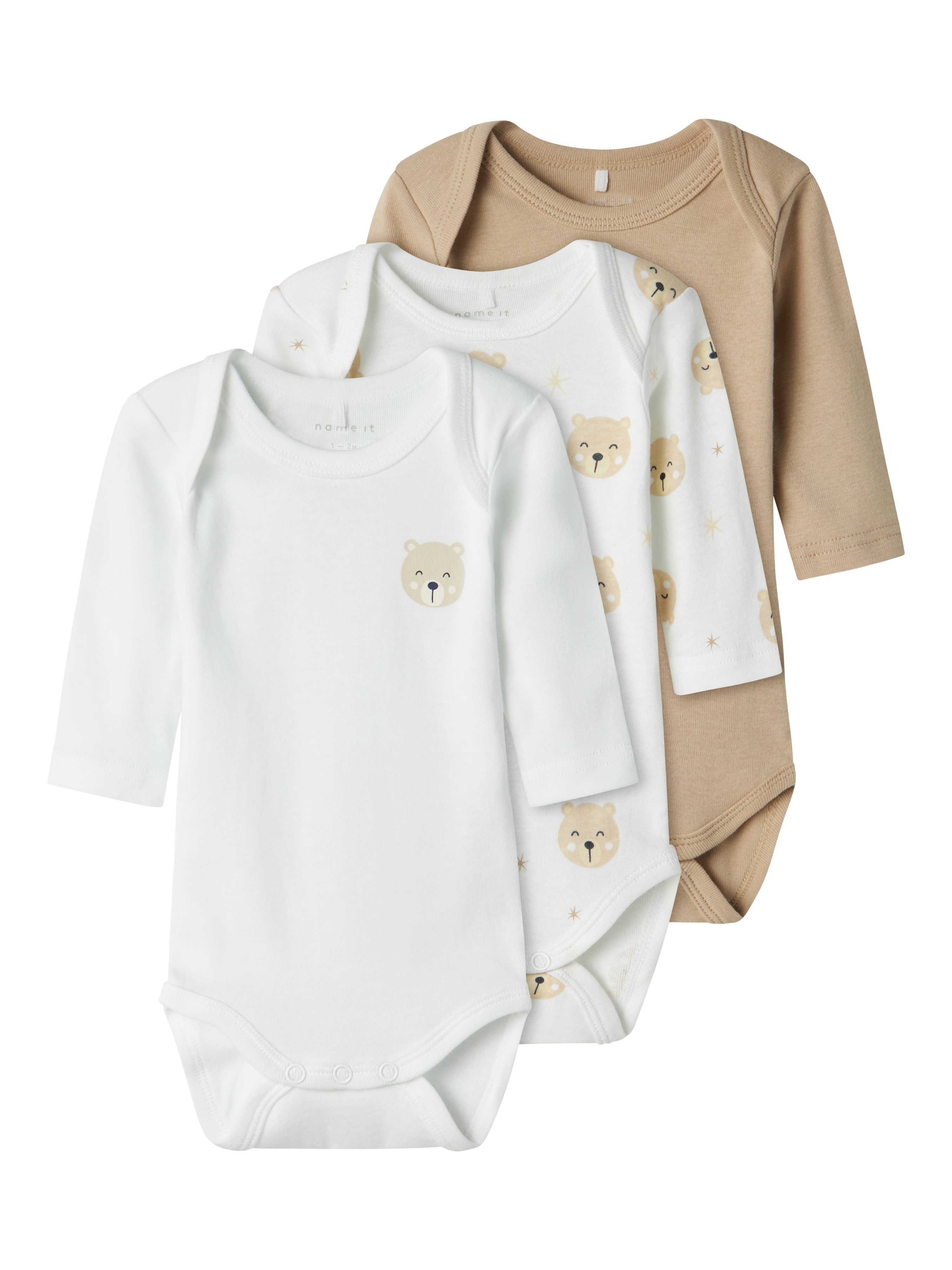 name it Body NBNBODY 3P LS OXFORD BEAR NOOS (Packung, 3-tlg)
