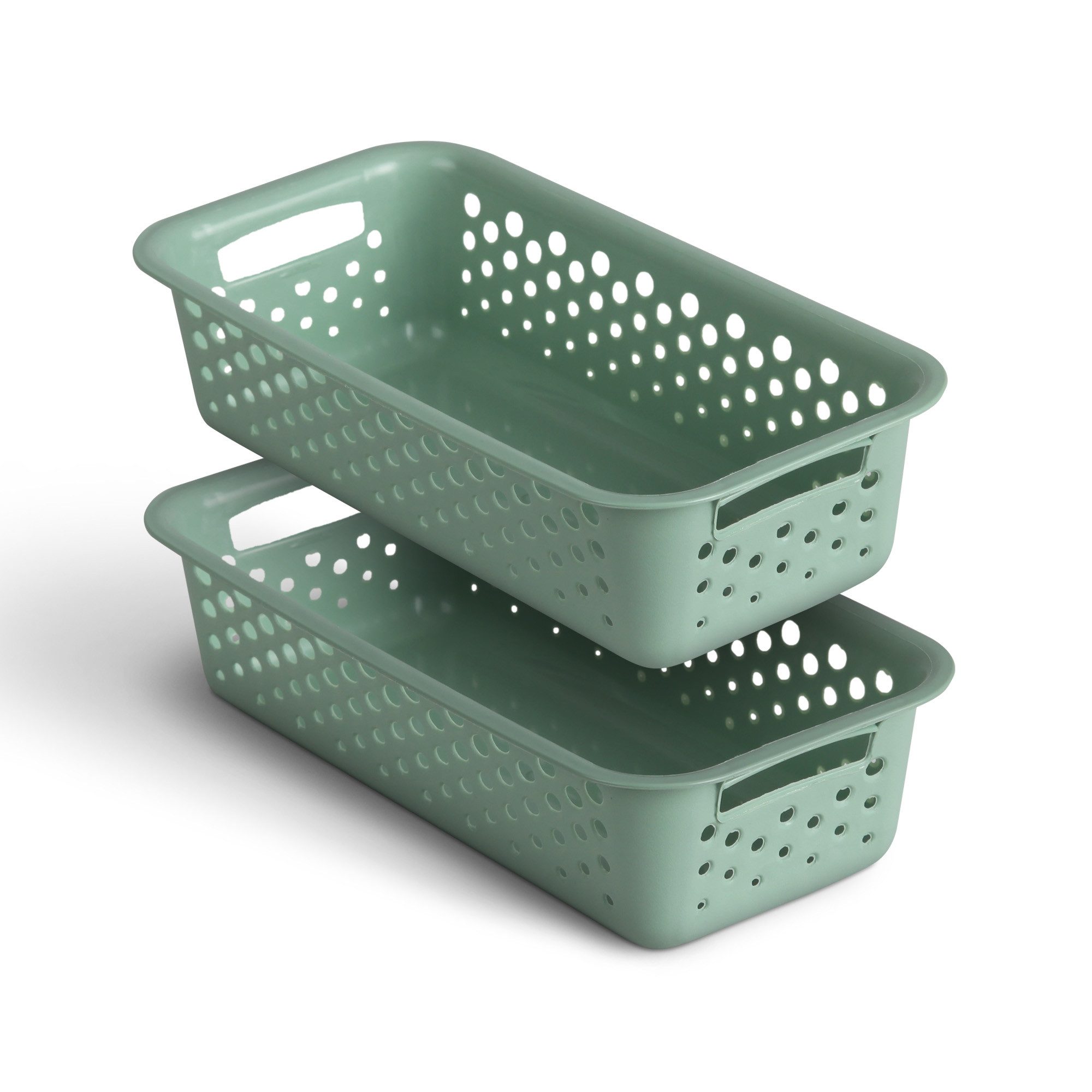 Pro Home Aufbewahrungskorb Modularer Kunststoffkorb Kunststoff Box (2 St), Aufbewahrungsbox mit Griffen - BPA-Frei - Organizer Körbchen Bad Küche