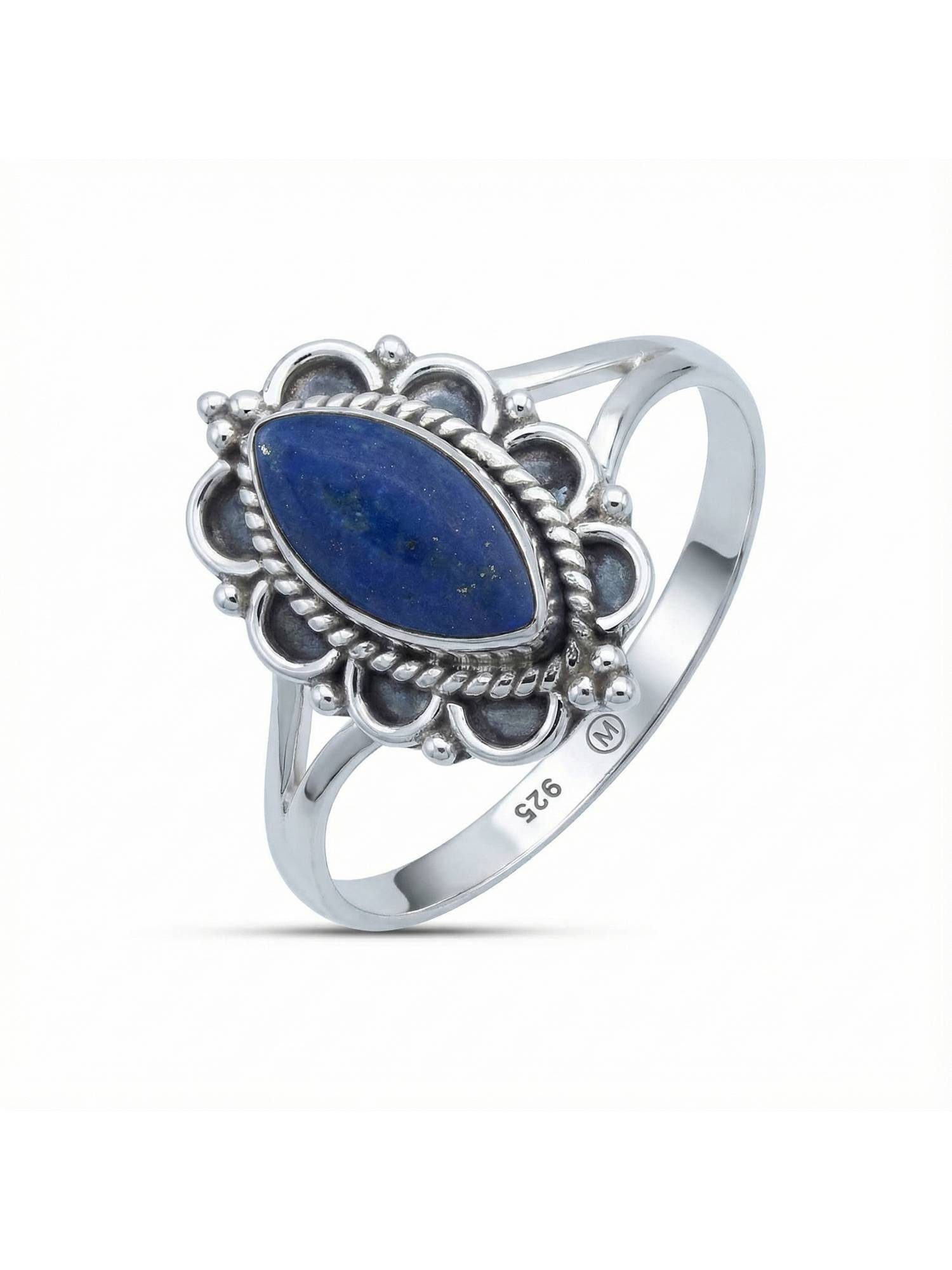 Silberring MALUHIA aus 925 Silber mit Lapis Lazuli