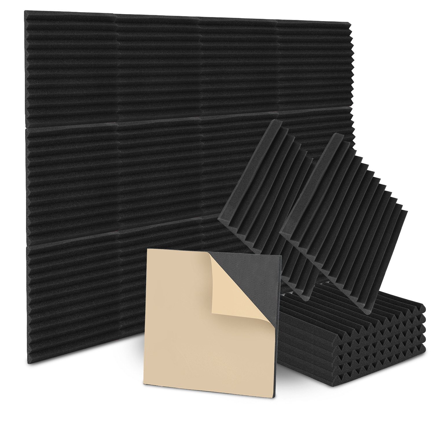Clanmacy Akustikplatte 24er-Pack Akustikplatte 30x30x2.5cm Dreiecksnut günstig online kaufen