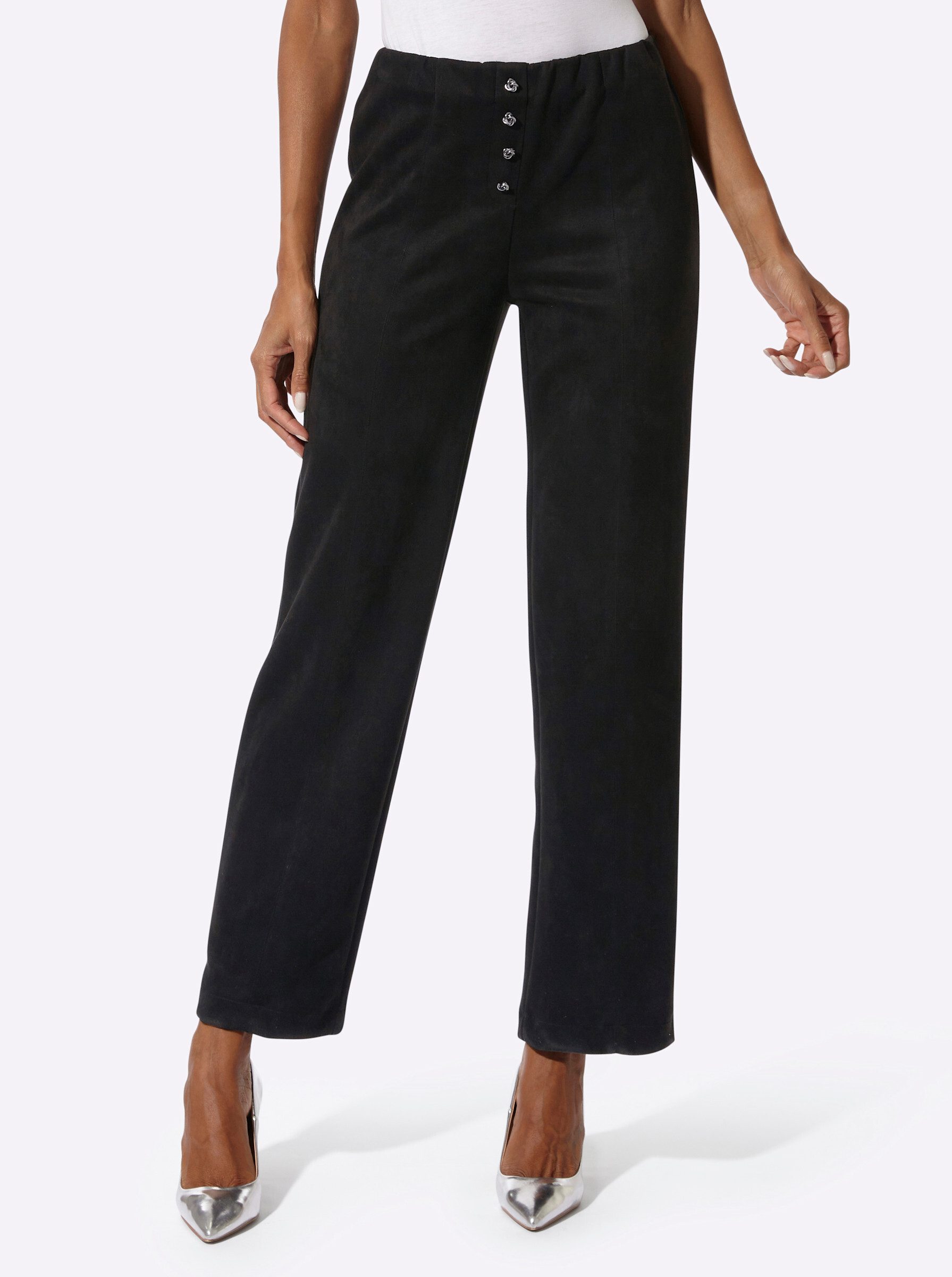 Jerseyhose Velourslederimitat-Hose komfortabel