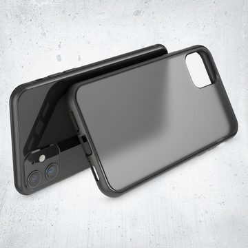 Nalia Smartphone-Hülle Apple iPhone 11, Matt Stoßfeste Hülle / Semi-Transparente Harte Rückseite / Anti-Fingerabdruck / Silikon Rahmen / Kratzfest / Durchscheinende Schutzhülle / Slim Case / Hard Cover / Handy-Tasche Etui Bumper