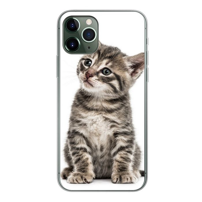 MuchoWow Handyhülle Kätzchen - Fell - Haustier - Mädchen - Kinder - Kinder - Kind Handyhülle Apple iPhone 11 Pro Smartphone-Bumper Print Handy