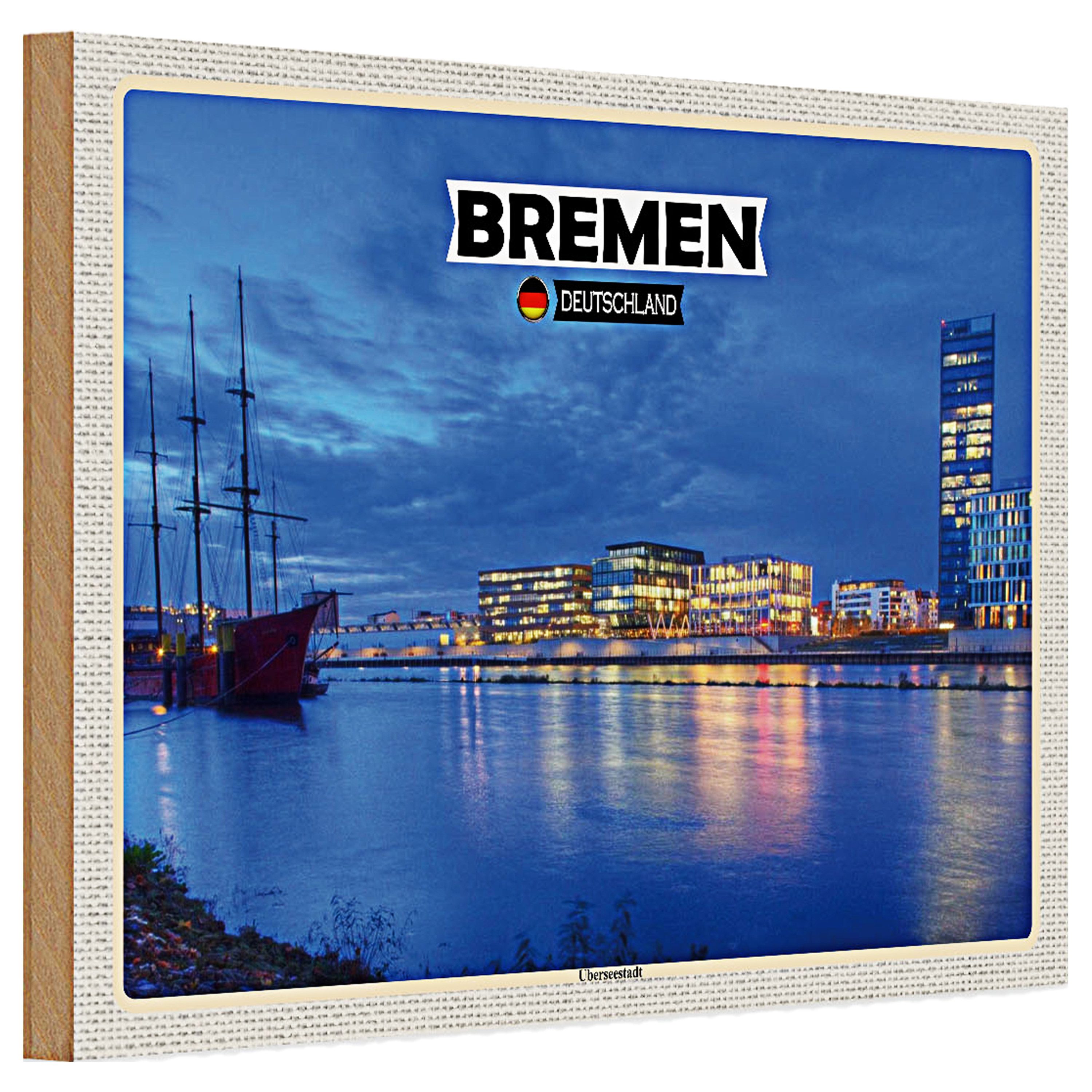 Roomando Holzbild Holzschild Städte Bremen Deutschland Weserstadion 30x20cm
