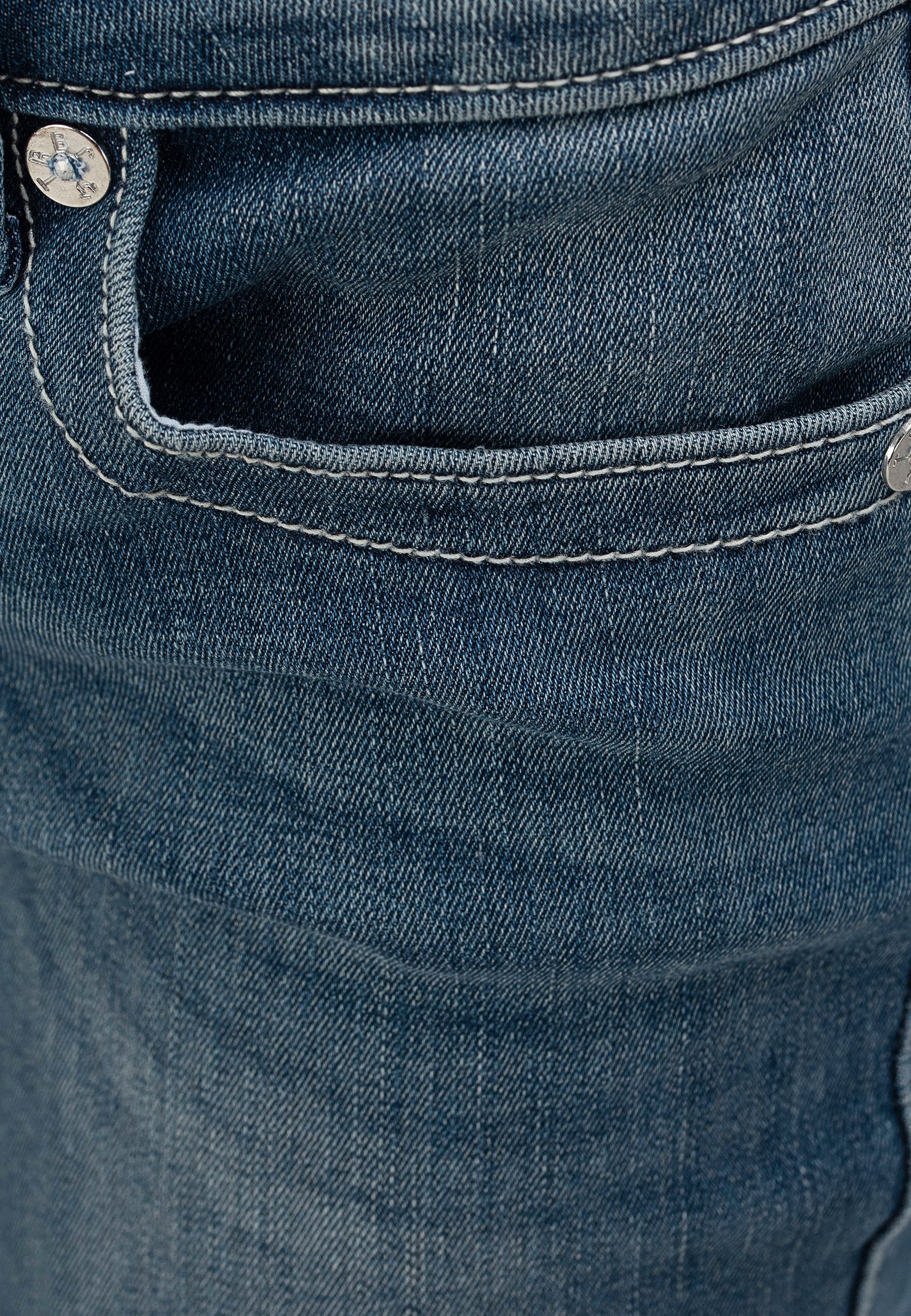 True Religion Bootcut-Jeans BECCA MR BOOTCUT FLAP Baumwollmischung, bootcut fit
