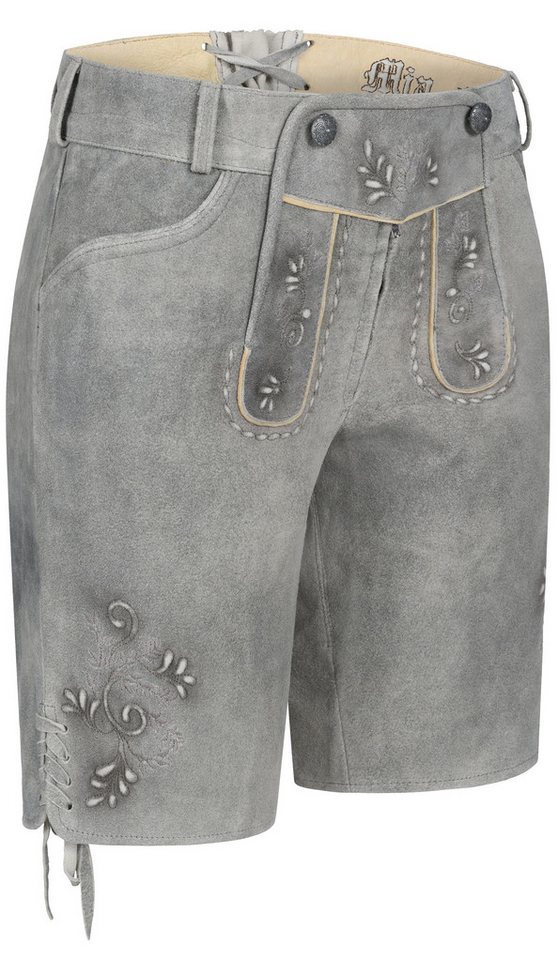 Nübler Trachtenlederhose Lederhose Victoria-W London Fog in Hellgrau von Nübler