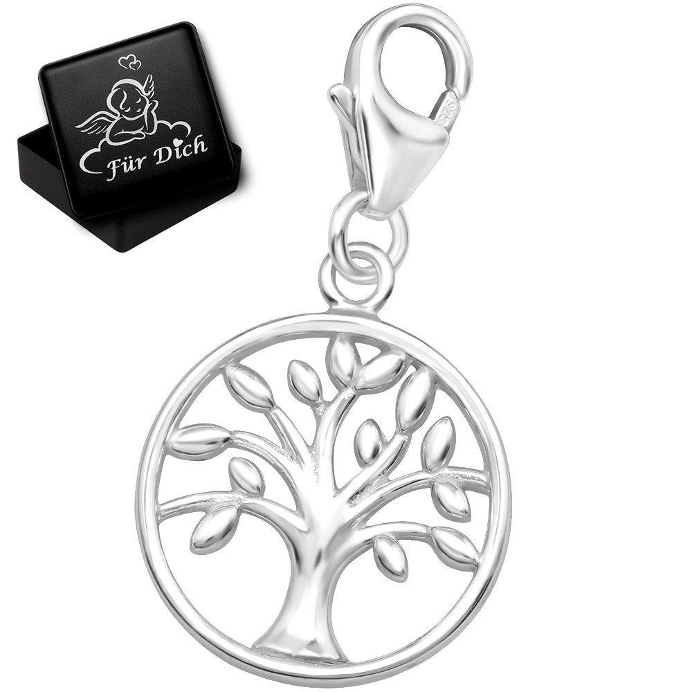 Limana Charm-Einhänger Lebensbaum Damen Anhänger 925 Silber Karabiner Geschenk (inkl. Schmuckbox), Geburtstag Jahrestag Hochzeitstag Weihnachten Muttertag Valentinstag