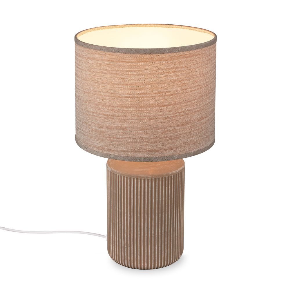 Briloner Leuchten Tischleuchte 7539011, ohne Leuchtmittel, 2700K - Extra-Warmweiß, Tischlampe 22 x 37,5 cm Braun max. 10W Schlafzimmer Wohnzimmer