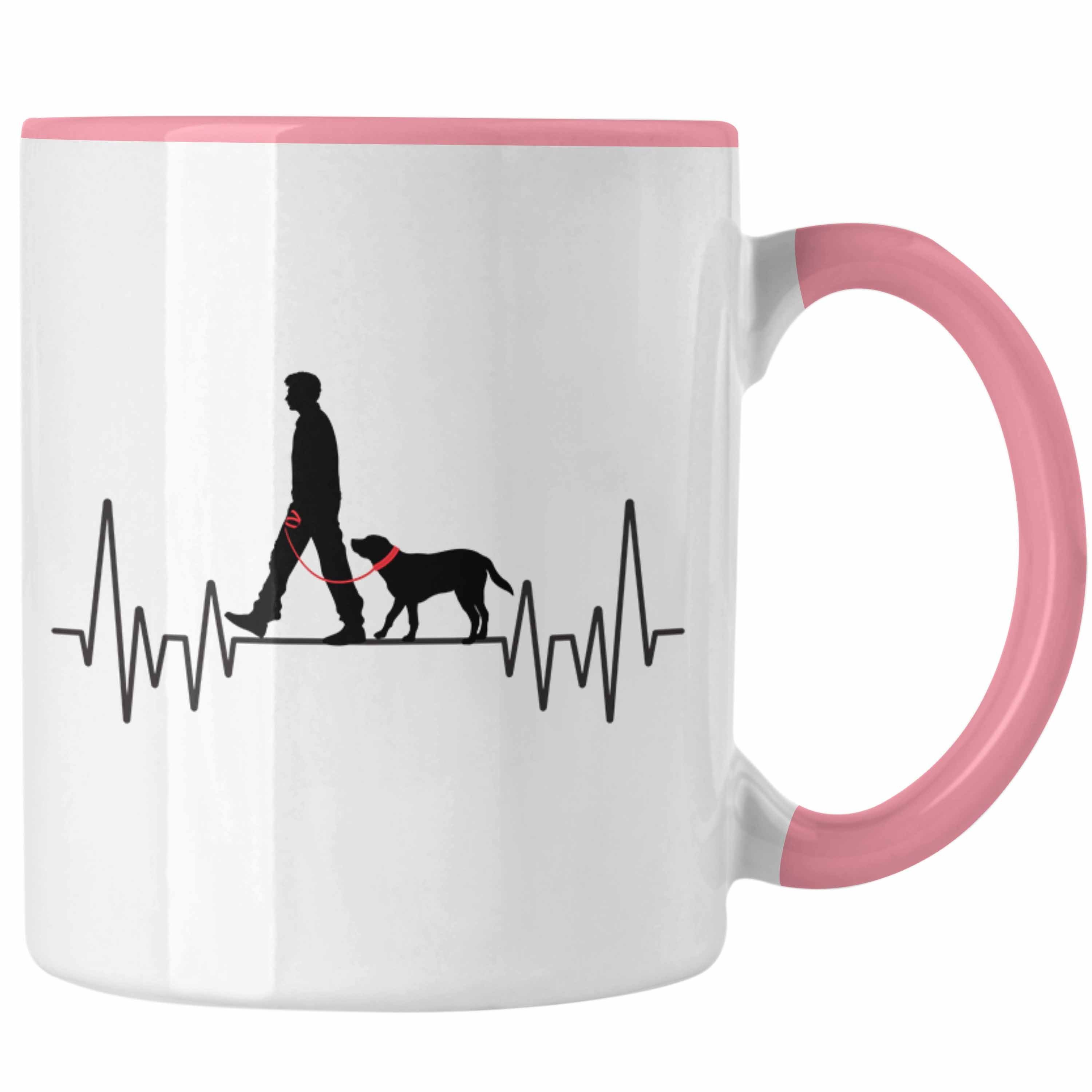 Trendation Tasse Trendation - Hunde Herzschlag Tasse Geschenk für Hunde-Mama Besitzer H Rosa