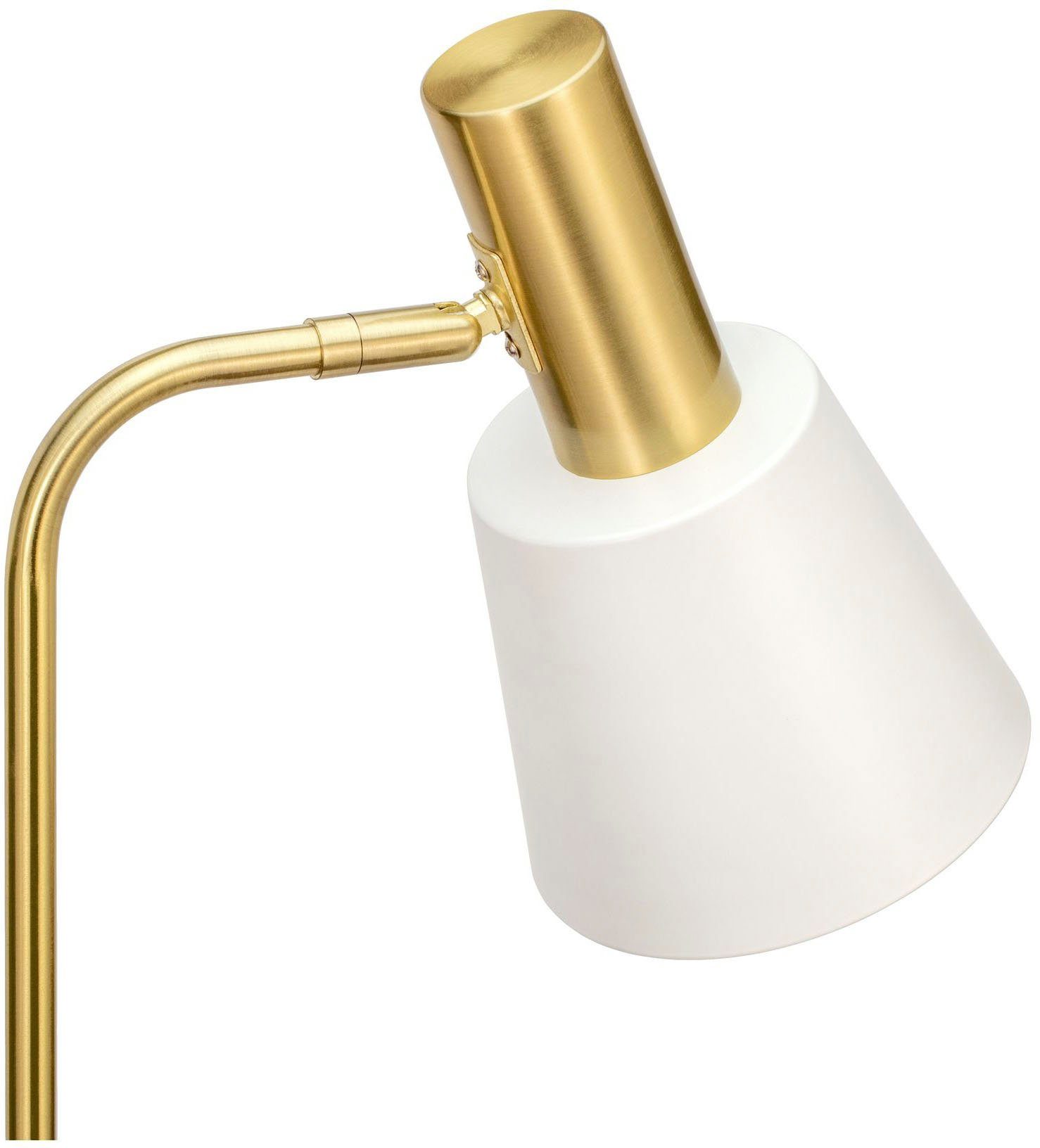 Metall Weiß, Stehlampe Gold, ohne Elegance, Pauleen E27, Leuchtmittel, Grand