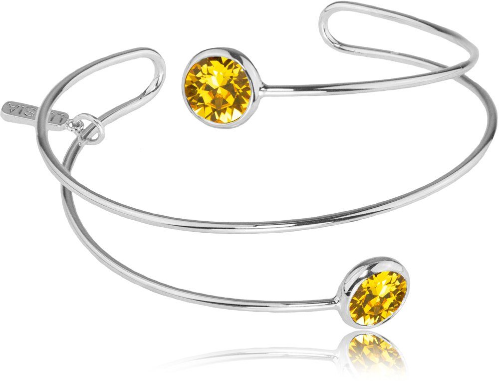 LUISIA® Armreif "Spiral Armreif Fjella mit zwei Kristallen von Swarovski®" (inkl. Schmuckbox)