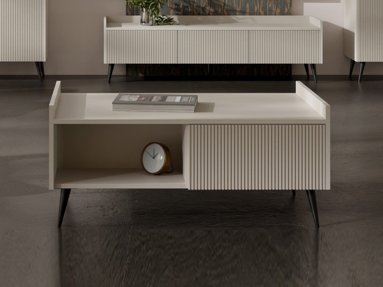 Compleo Couchtisch 100 cm breit MODE, Modern Kaffeetisch für Wohnzimmer günstig online kaufen