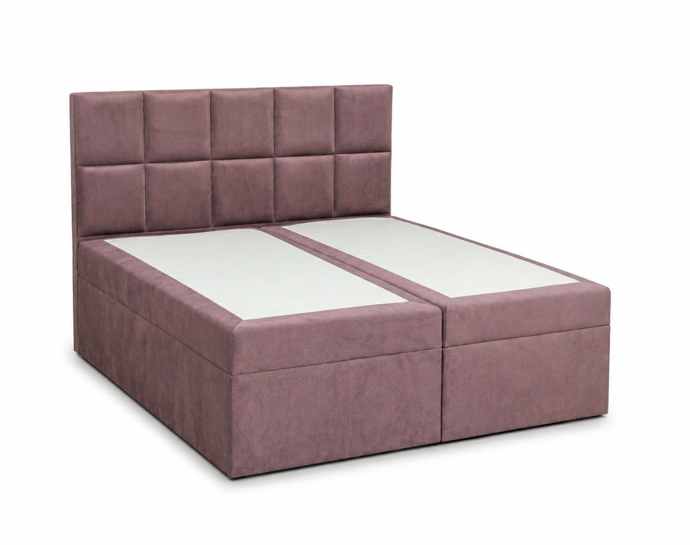 JVmoebel Boxspringbett Rosa Boxspringbett 140x200 mit gepolstertem Kopfteil, Made in Europa