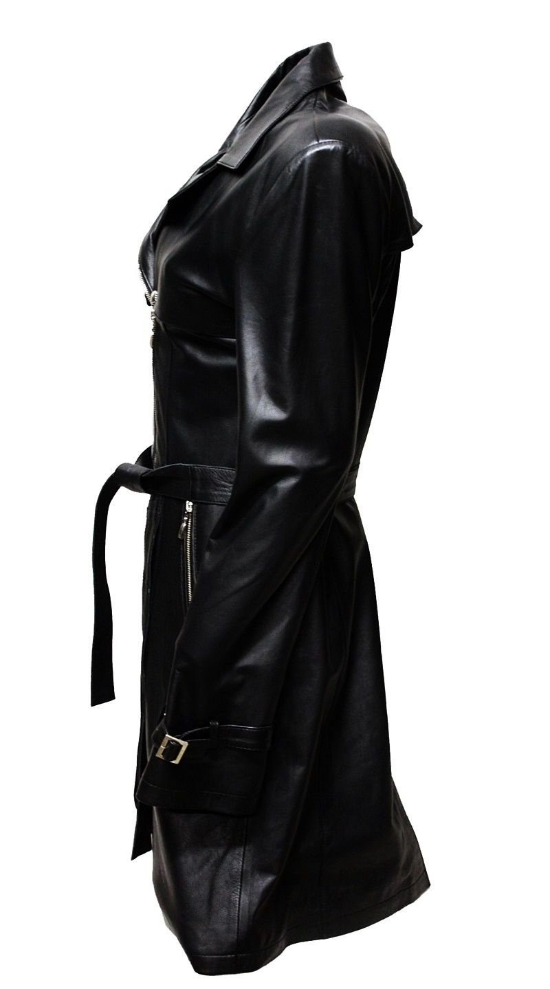 Zimmert Leather Ledermantel Victoria Lammnappa, Schwarz