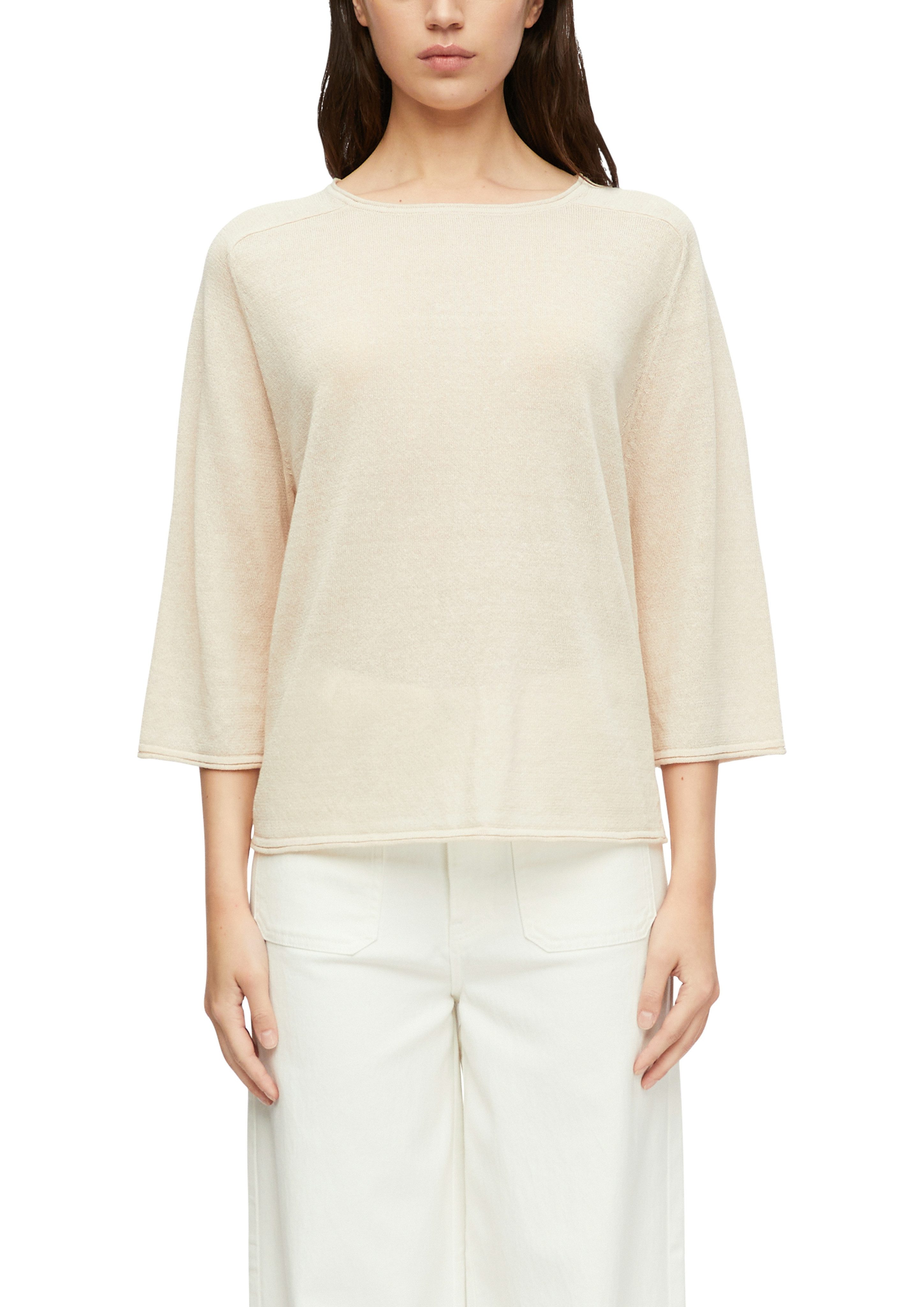 comma 3/4 Arm-Pullover Leichter Pullover mit Leinen und Viskose