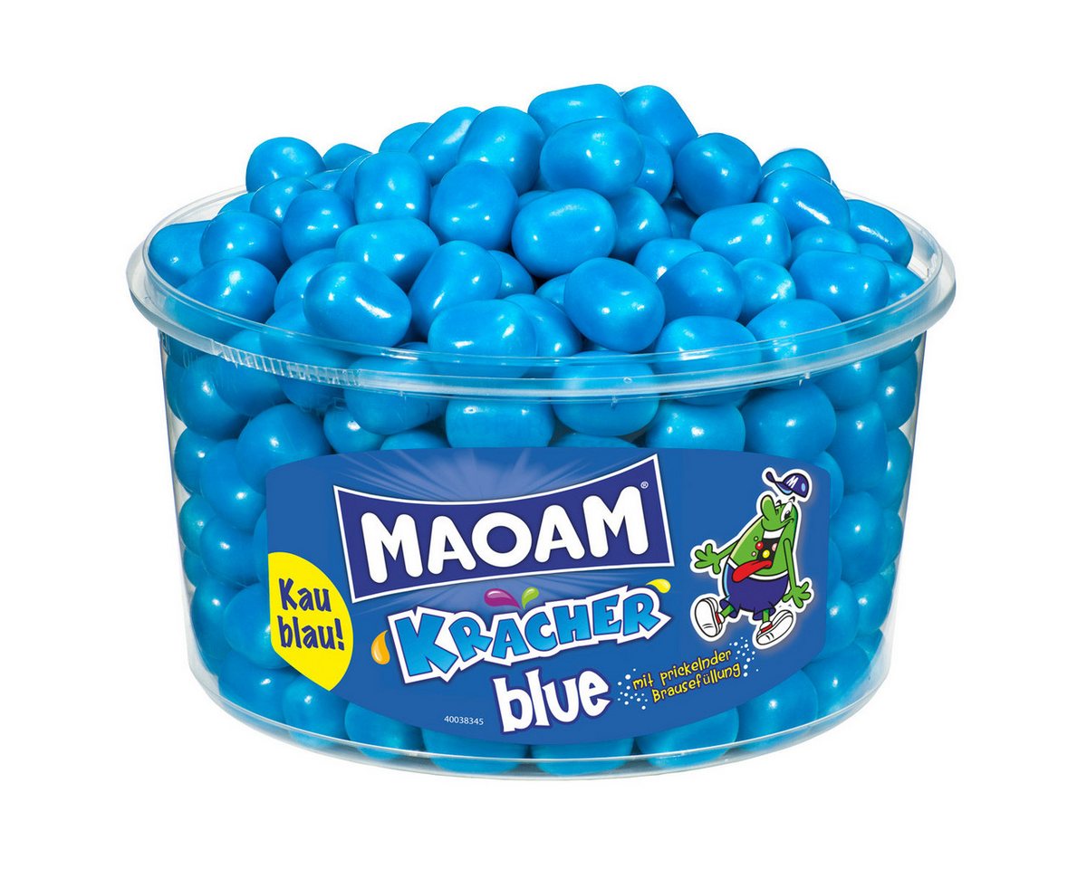 MAOAM Süßigkeit, Maoam Kracher Blue Kaubonbons mit prickelnder Brausefüllung 1200g