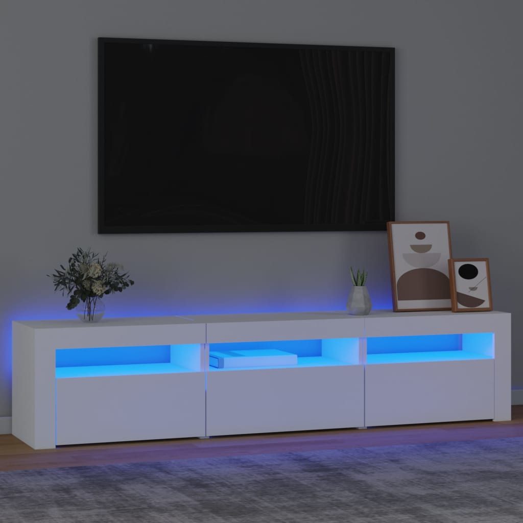 vidaXL TV-Schrank TV-Schrank mit LED-Leuchten Weiß 180x35x40 cm (1-St)