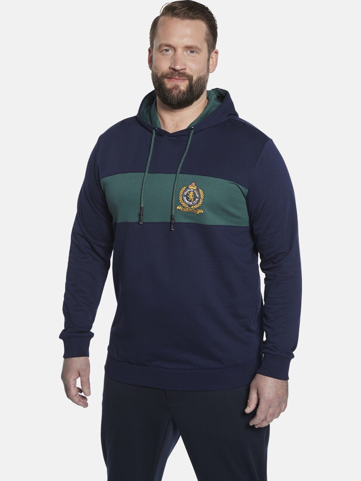 Charles Colby Kapuzensweatshirt EARL TALIESIN mit raffinierten Stickakzenten