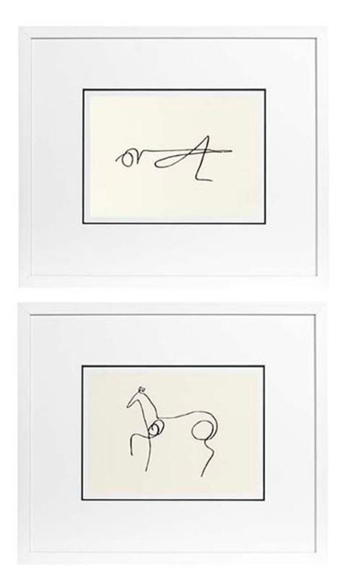 154 Dekoobjekt Picasso H. 2er x 65 - Padrino Bilder Hotel Luxus Set cm Dekoration Casa