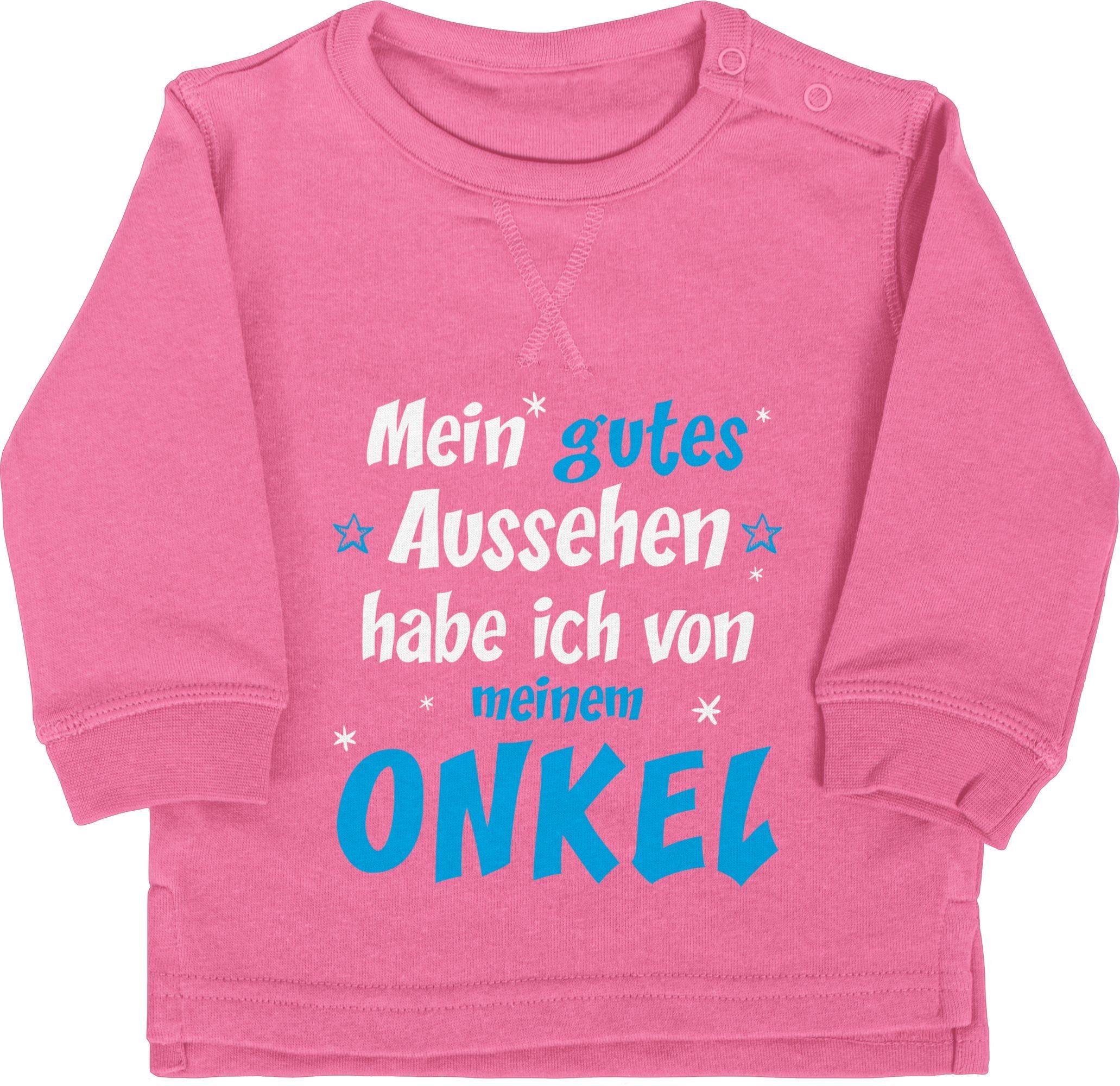 Shirtracer Sweatshirt Onkel Spruch - Mein gutes Aussehen habe ich von meinem ONKEL Sprüche Baby 2 Pink