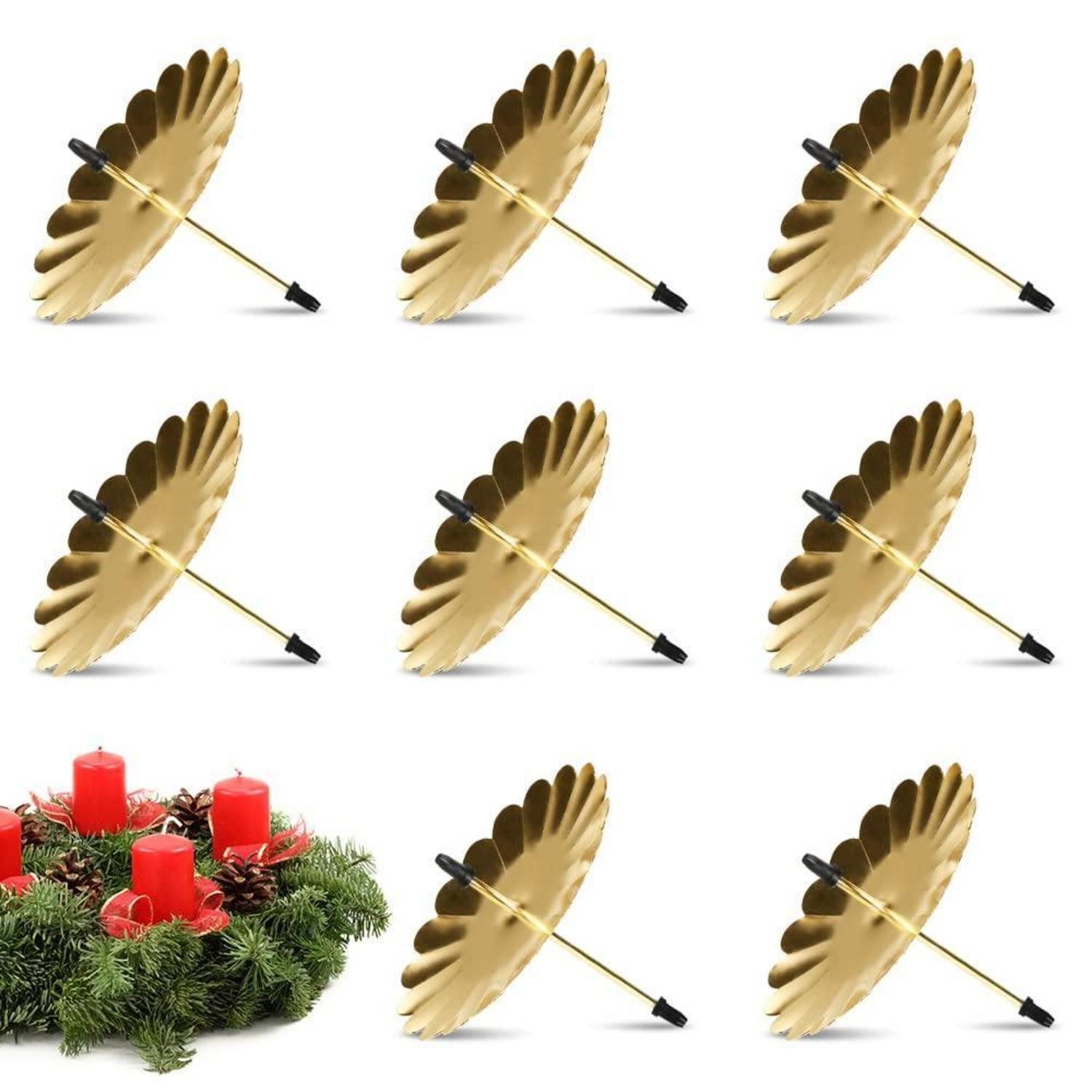 LuxusKollektion Adventskranz Kerzenhalter Adventskranz Metall Gold 8cm