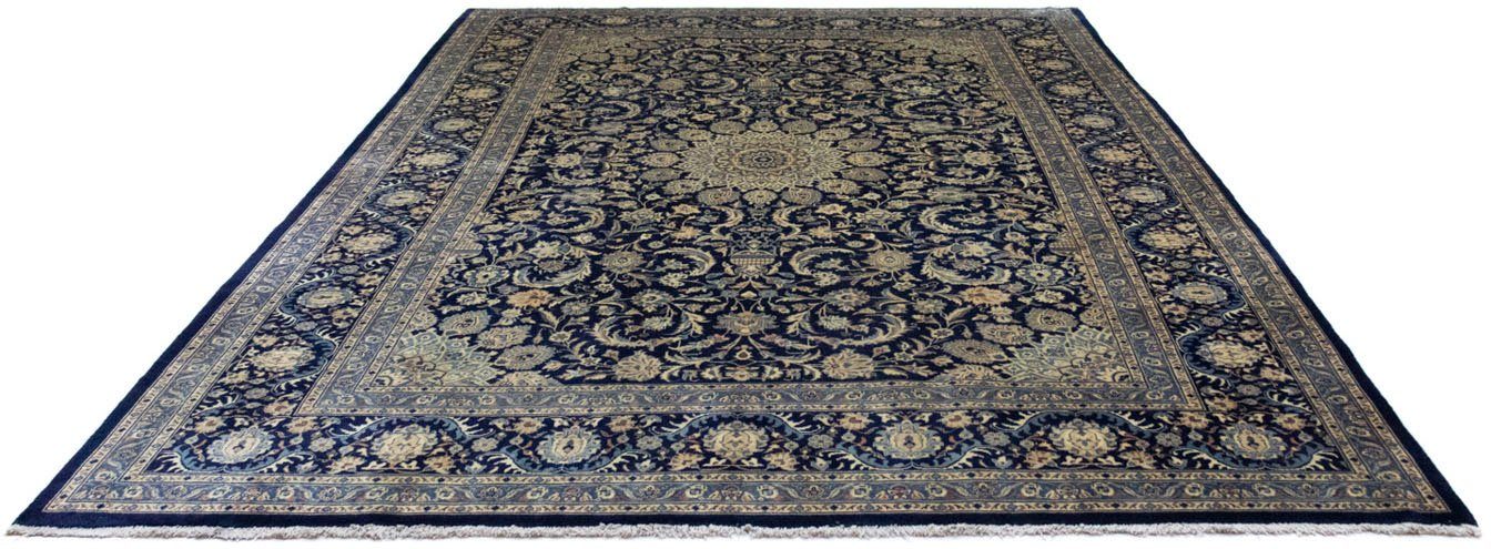 Wollteppich Maschad Medaillon Blu 346 x 248 cm, morgenland, rechteckig, Höhe: 10 mm, Unikat mit Zertifikat