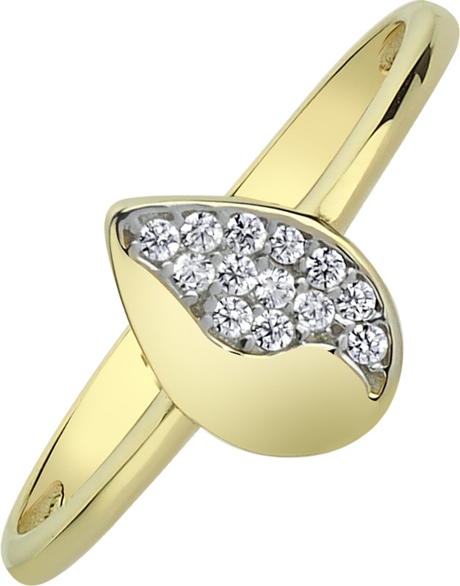 Balia Goldring Balia Damen Ring Gelbgold 8Karat Gr.56 (Fingerring), Damen Ringe, 56 (17,8) Blatt, 333 Gelbgold - 8 Karat