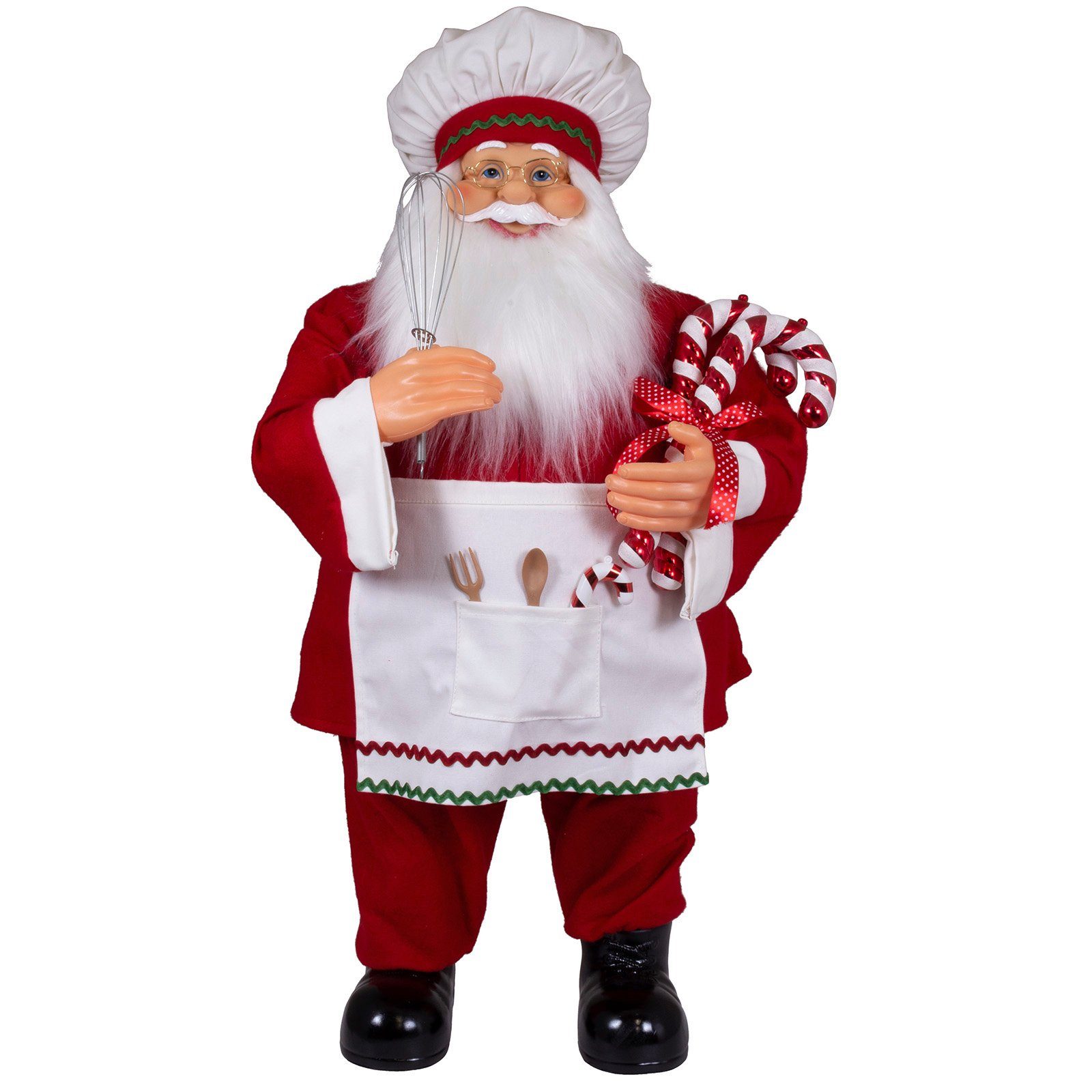 Christmas Paradise Weihnachtsmann "Konditor" Johann, 4 Größen (30-80cm) (Deko Figur, 1 St), rot-weiß, Kochmütze