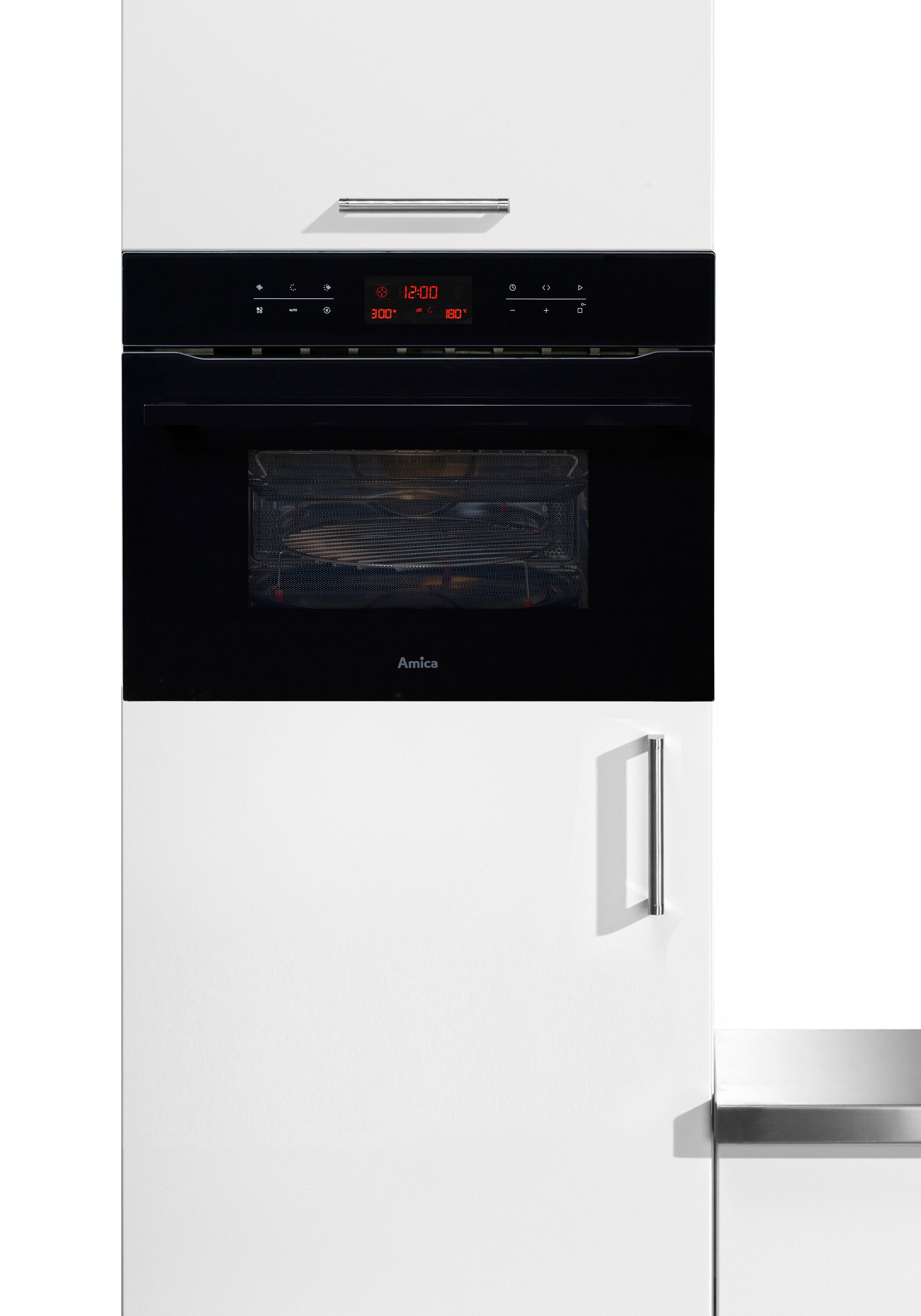 Amica Backofen mit Mikrowelle EBC 841 600 S, Platzsparender Komfort für schnelles und vielseitiges Kochen