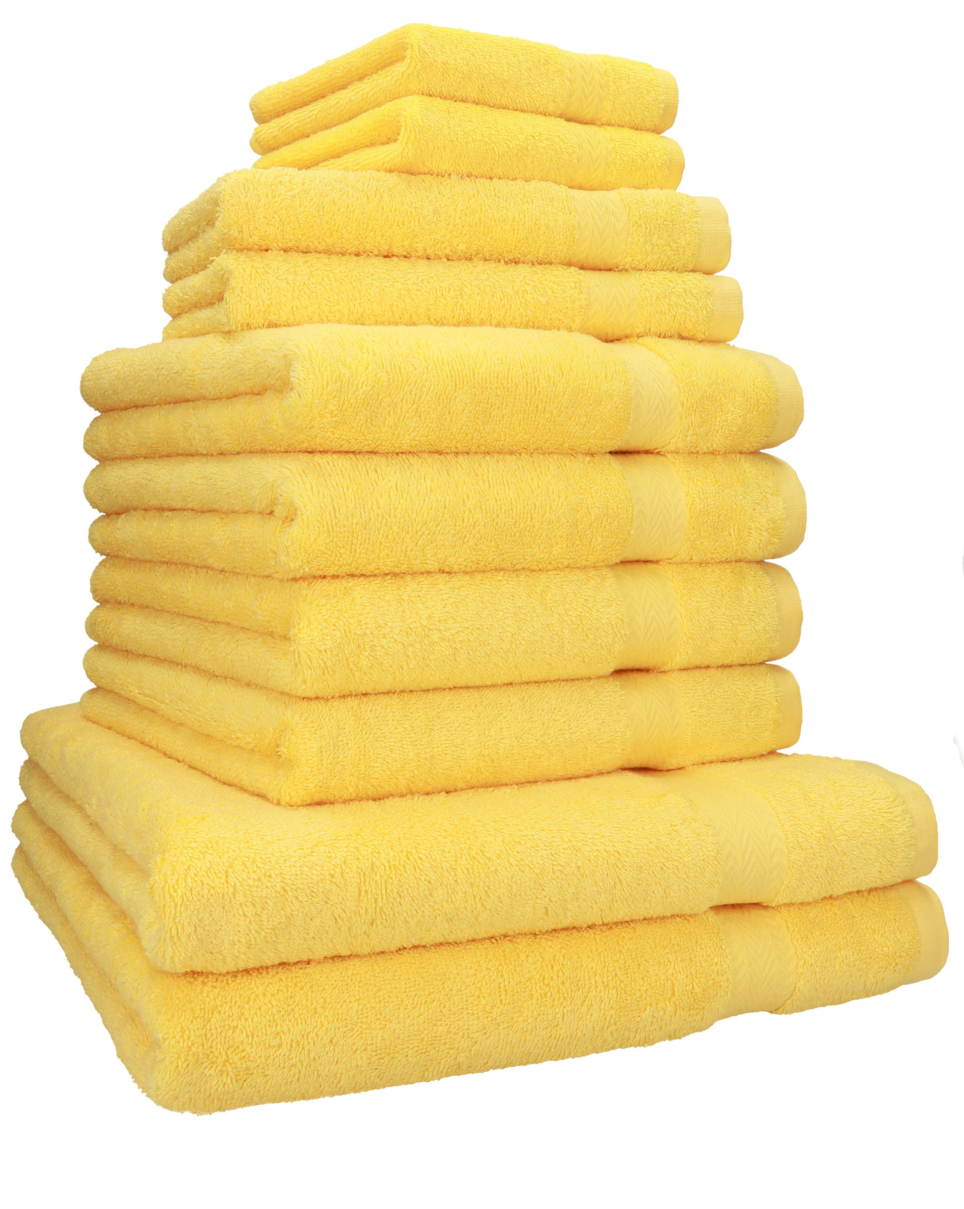 Betz Handtuch Set 10-TLG. Handtuch-Set Classic 100% Baumwolle 2 Duschtücher 4 Handtücher 2 Gästetücher 2 Seiftücher, 100% Baumwolle, (10-tlg) gelb