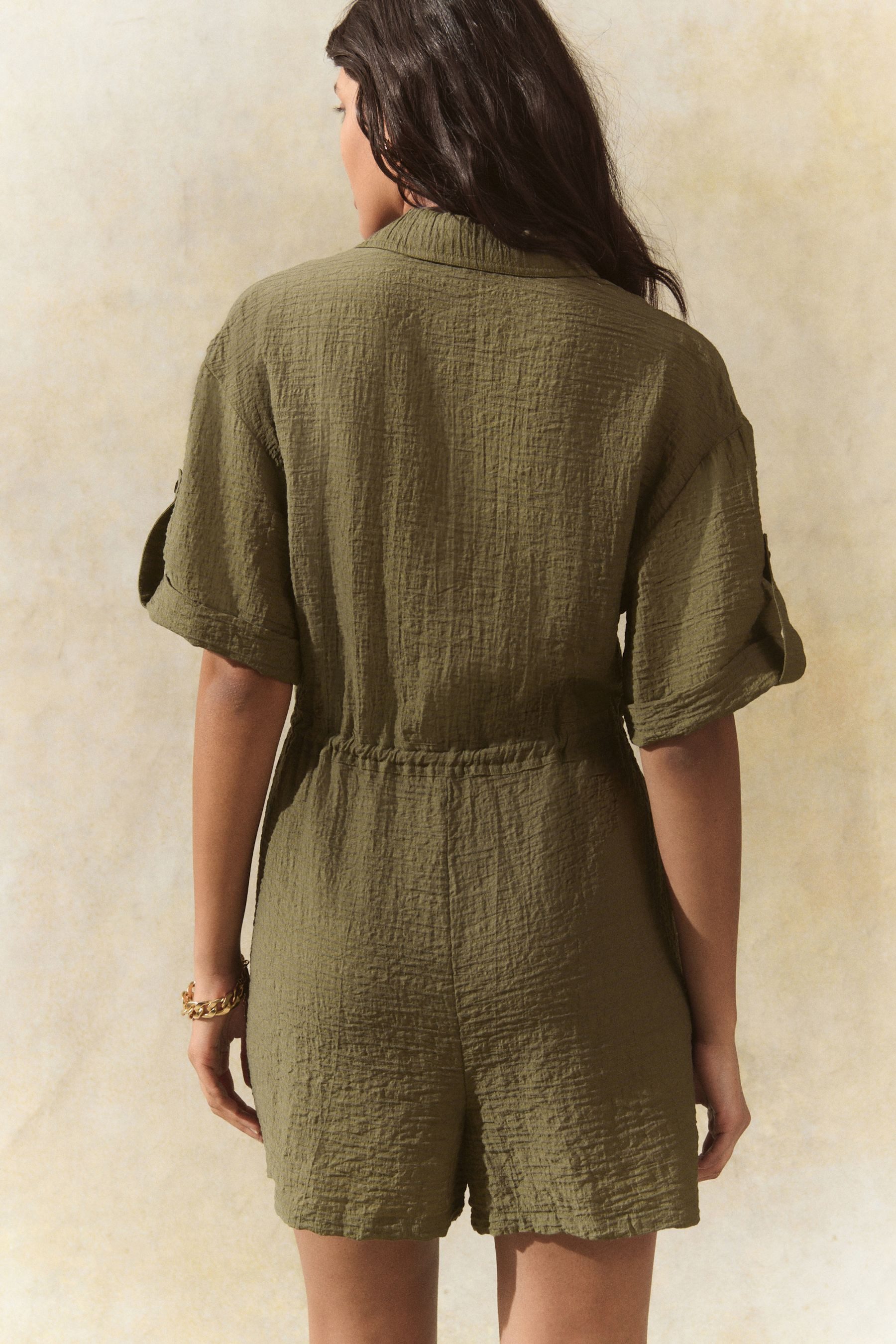 Next Playsuit Kurzärmeliger strukturierter Utility-Overall (1-tlg) günstig online kaufen