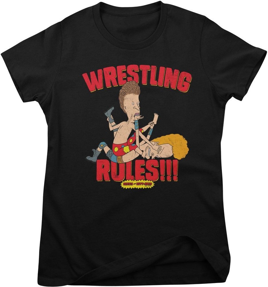 BEAVIS and BUTT-HEAD T-Shirt Wrestling Rules!!! Girly Tee