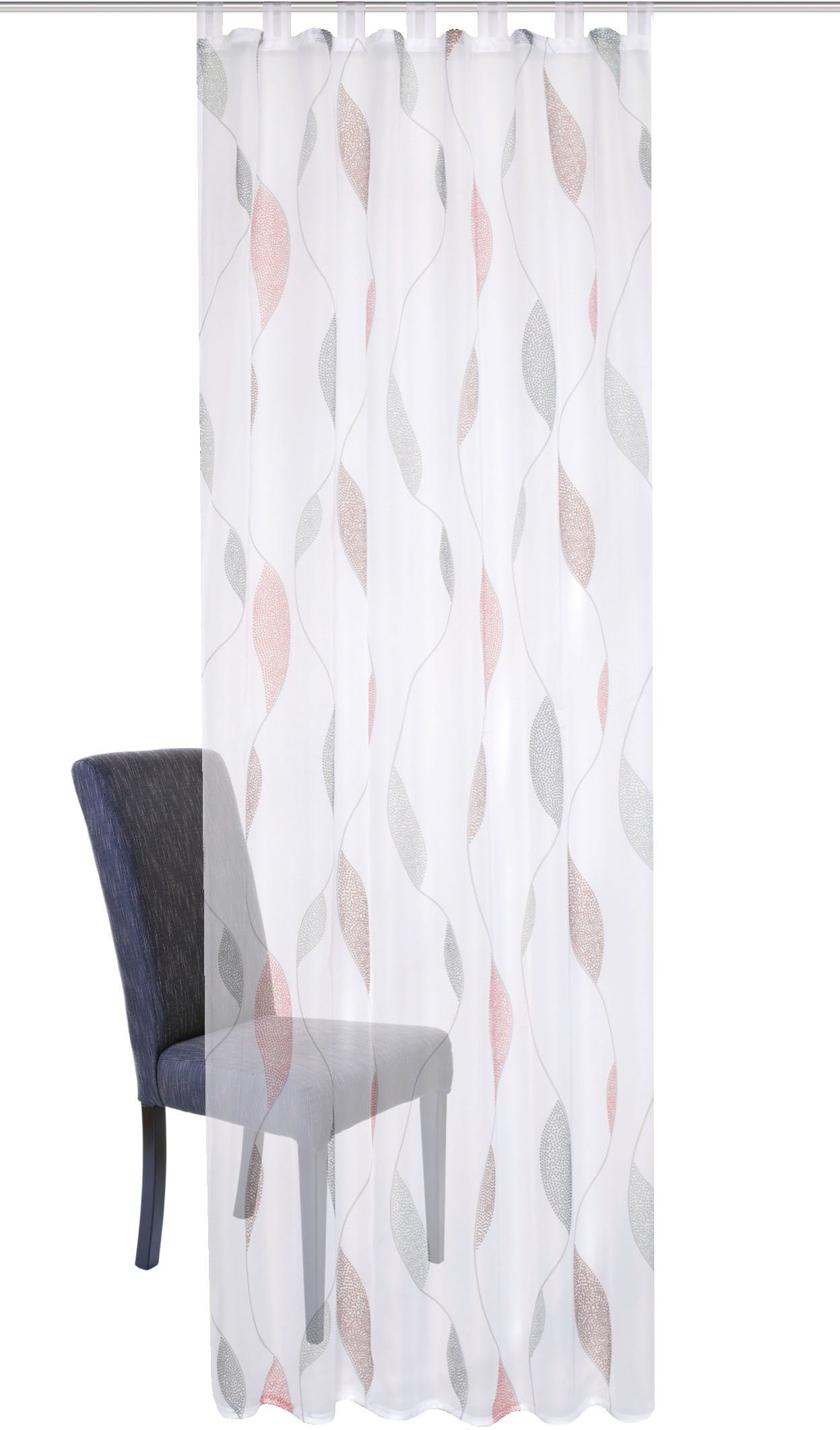 HOME WOHNIDEEN Gardine PAOLO (1 St), Schlaufen, halbtransparent, Voile, halbtransparent – Bild 5 von 5