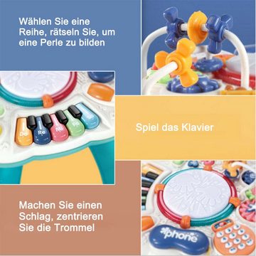 yozhiqu Lernspielzeug Baby-Multifunktions-Spieltisch, Früherziehung, Puzzle, Aufklärung (1-St), Aktivitätstisch Kleinkind, Geschenk für Früherziehung, Musikspielzeug