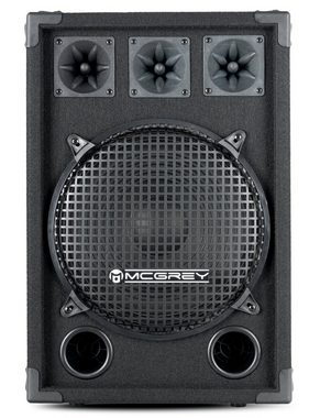 McGrey DJ-1222 DJ PA Box Party-Lautsprecher (N/A, 300 W, 30cm (12 zoll) Subwoofer 2-Wege System und drei Piezo-Hochtönern)