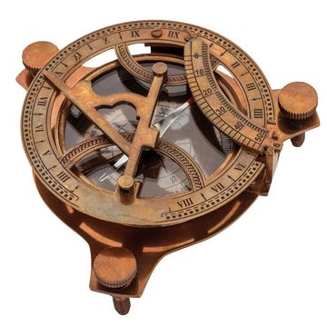 Aubaho Kompass Kompass Maritim Sonnenuhr Navigation Messing Glas Antik-Stil Replik -