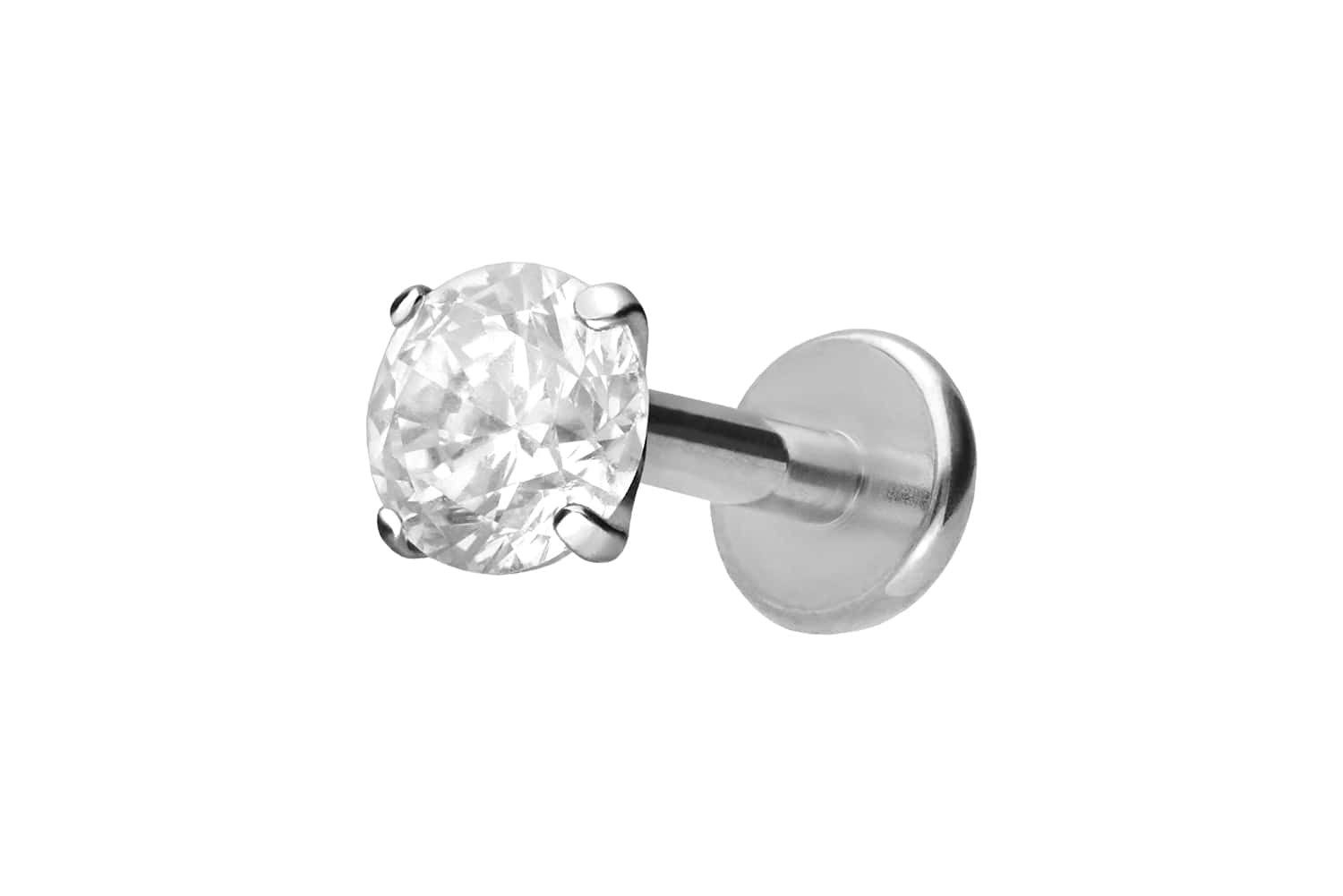 PIERCINGLINE Piercing-Set Titan Labret mit Innengewinde EINGEFASSTER KRISTALL (Labrets, 1-tlg)
