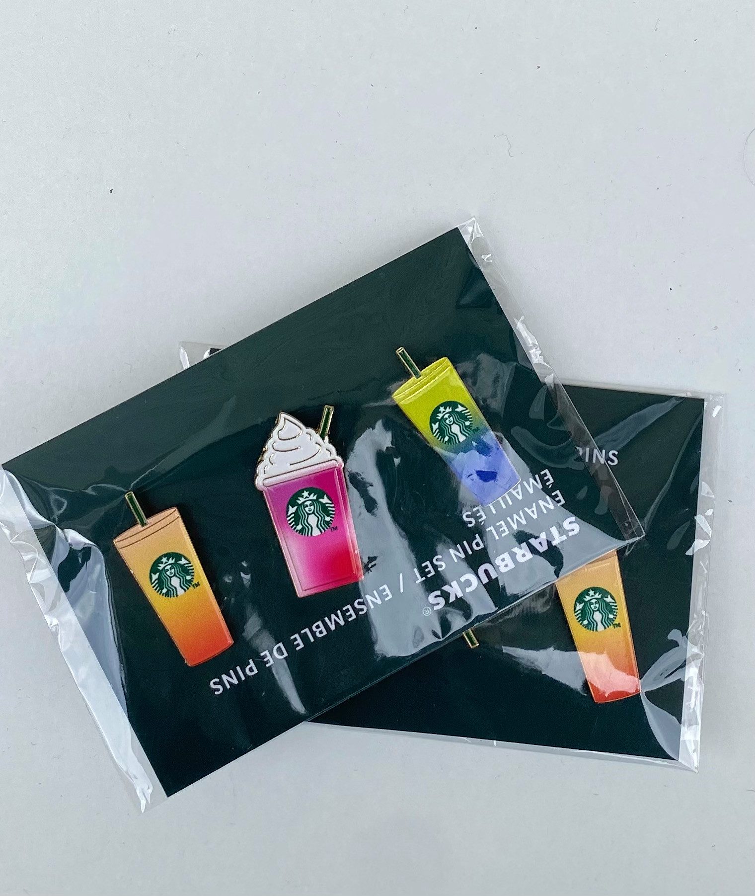 Starbucks Frühstücks-Geschirrset Starbucks Cold Cup Summer PIN Set 3 Stück Ansteck Nadel