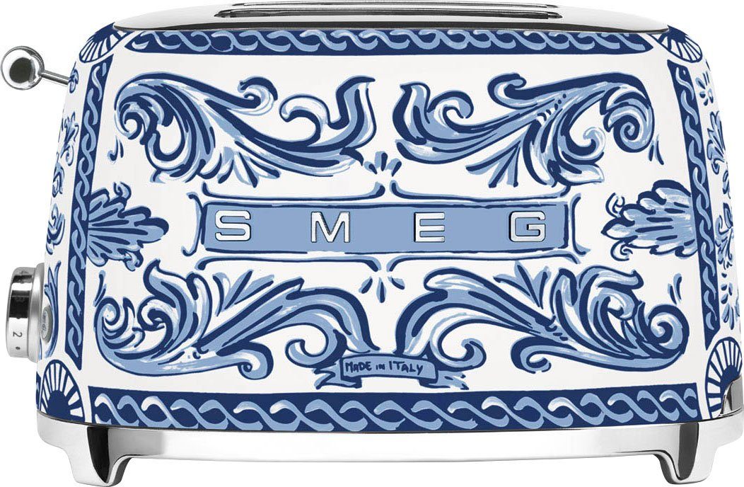 Smeg Toaster TSF01DGBEU, 2 Schlitze, für Blue & Dolce 2 W, Mediterraneo Scheiben, 950 Gabbana