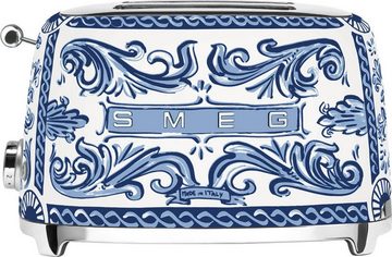 Smeg Toaster TSF01DGBEU, 2 Schlitze, für 2 Scheiben, 950 W, Dolce & Gabbana Blue Mediterraneo