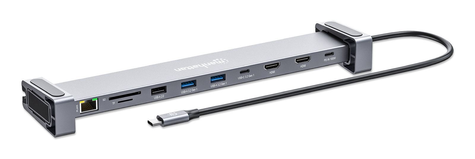 MANHATTAN 10-in-1 - Dockingstation - USB-C 3.2 Gen 1 Smartphone-Ladegerät
