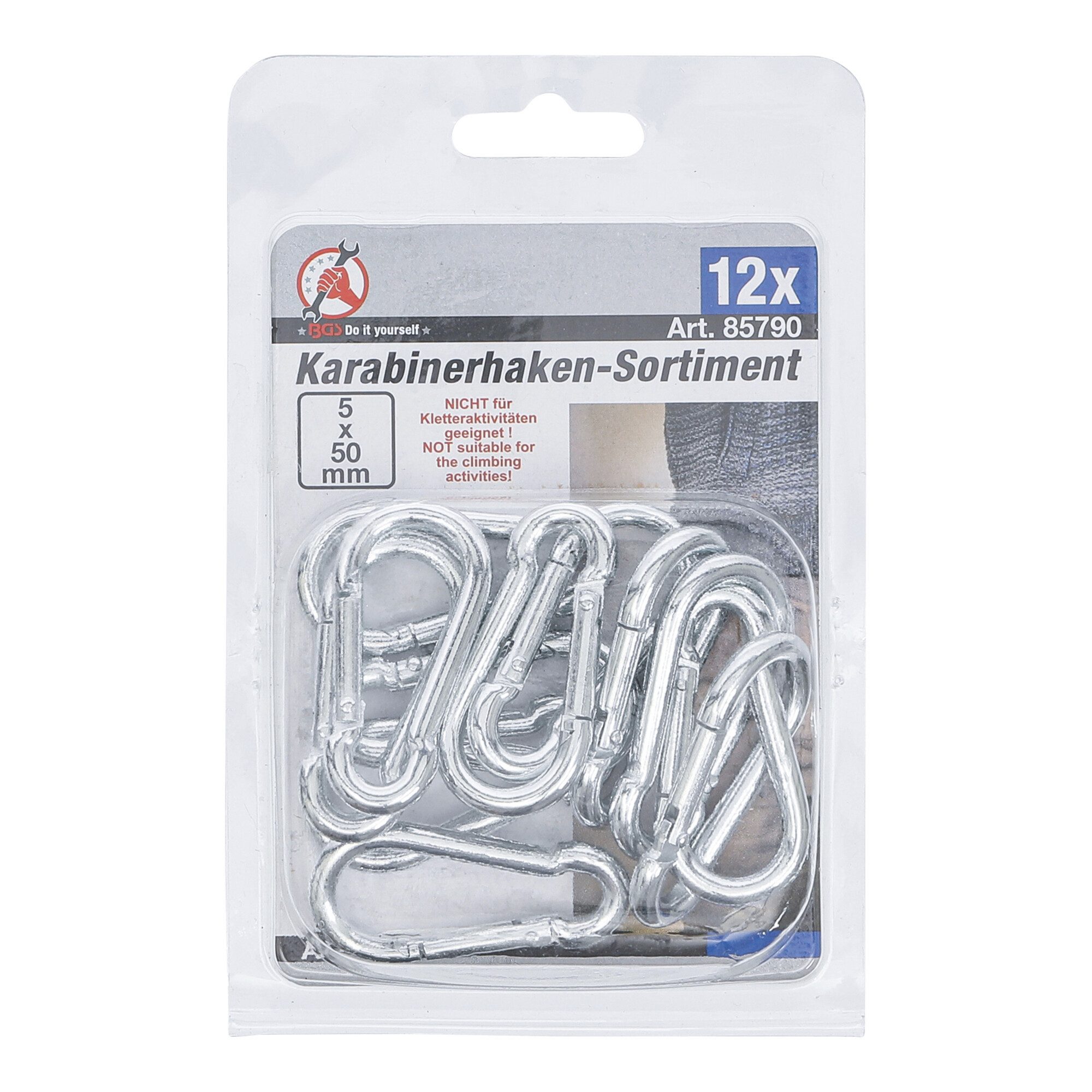 BGS Karabiner BGS Do it yourself Karabinerhaken-Sortiment 50 x 5 mm 12-tlg.