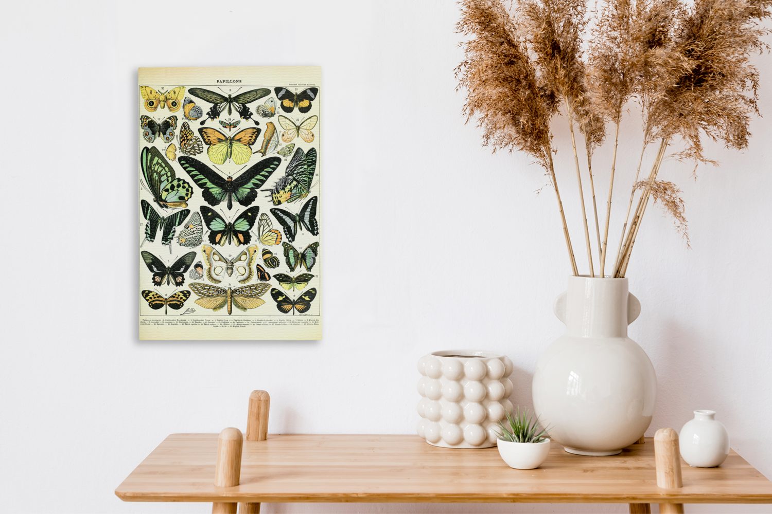 Leinwandbild Grün, St), (1 Leinwandbild - - inkl. OneMillionCanvasses® Zackenaufhänger, Schmetterlinge Tiere Gemälde, 20x30 fertig cm bespannt