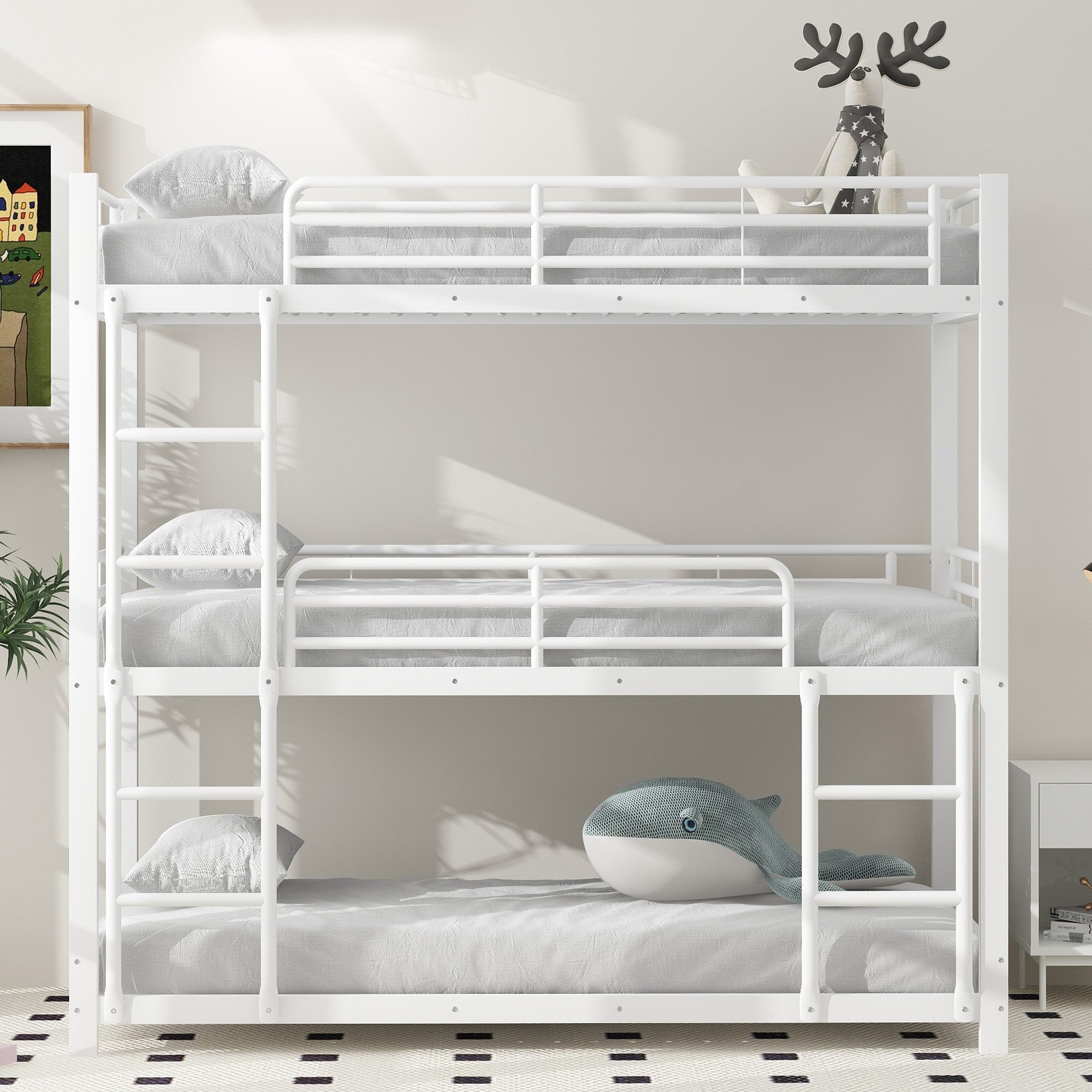 Flieks Etagenbett, Einzelbett Kinderbett Metallbett Dreierbett günstig online kaufen