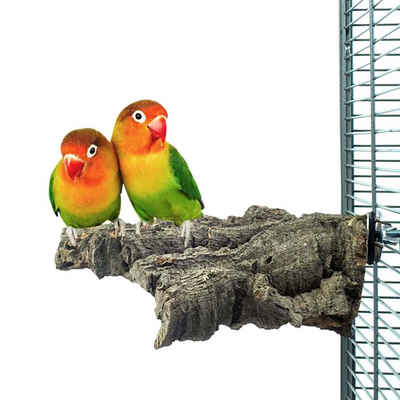 Happy Bird Vogelspielplatz Vogel-Sitzbrett aus Natur Kork, für alle kleineren Vögel, kleine Papageien, Kakadus, ca. 12 x 6 cm