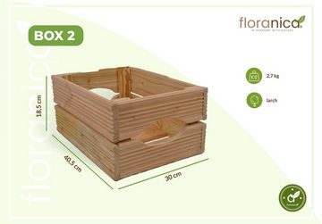 Floranica Übertopf (3 St), Holzkiste Lärche nicht imgrägniert 3er Set Gartendeko