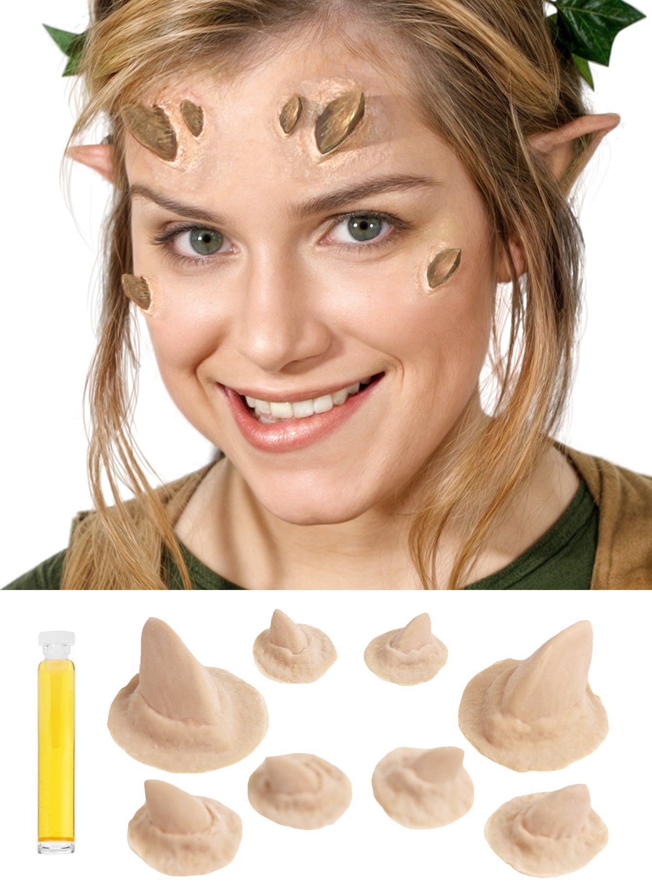 Maskworld Kostüm Dornen Latexhörner, Hörner für Waldfeen, Dämonen oder Star Wars Fans, die Darth Maul un