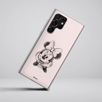 DeinDesign Handyhülle Minnie Mouse Offizielles Lizenzprodukt Disney Minnie Posing Sitting, Samsung Galaxy S22 Ultra Silikon Hülle Bumper Case Handy Schutzhülle