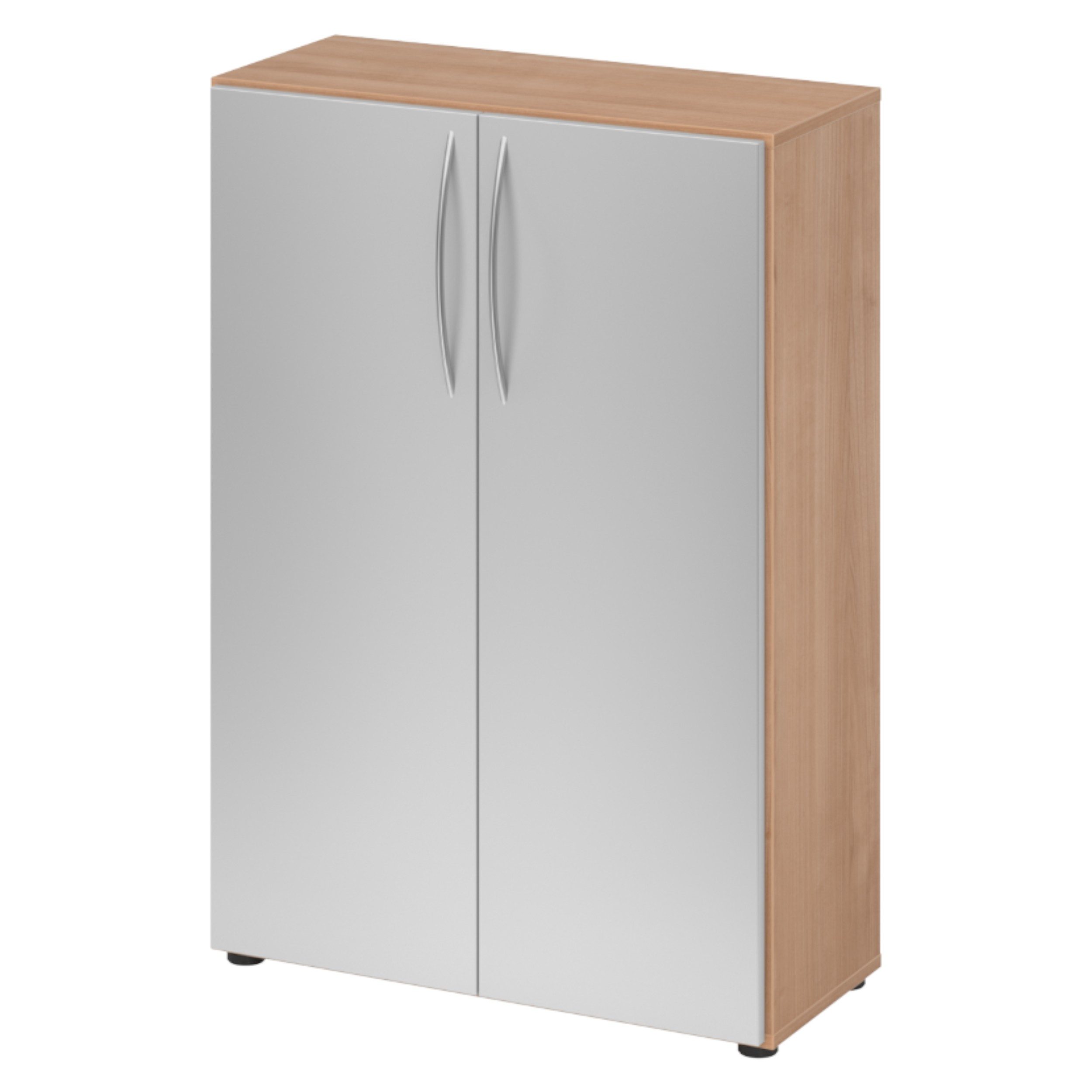 bümö Aktenschrank basic Aktenschrank Dekor: Nussbaum/Silber